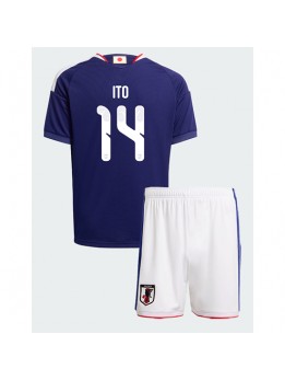 Otroški Nogometna dresi replika Japonska Junya Ito #14 Domači SP 2026 Kratek rokav (+ hlače)